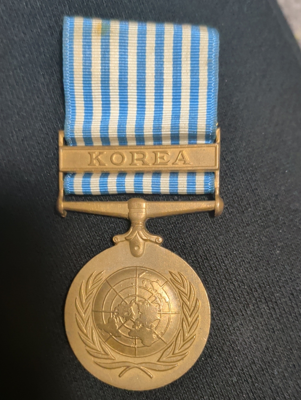 Korea UN Service Medal - Name Of Veteran Engraved On The Rim